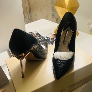 Sophia Webster - Coco Flaming Black Embossed Leather Pumps